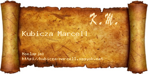 Kubicza Marcell névjegykártya
